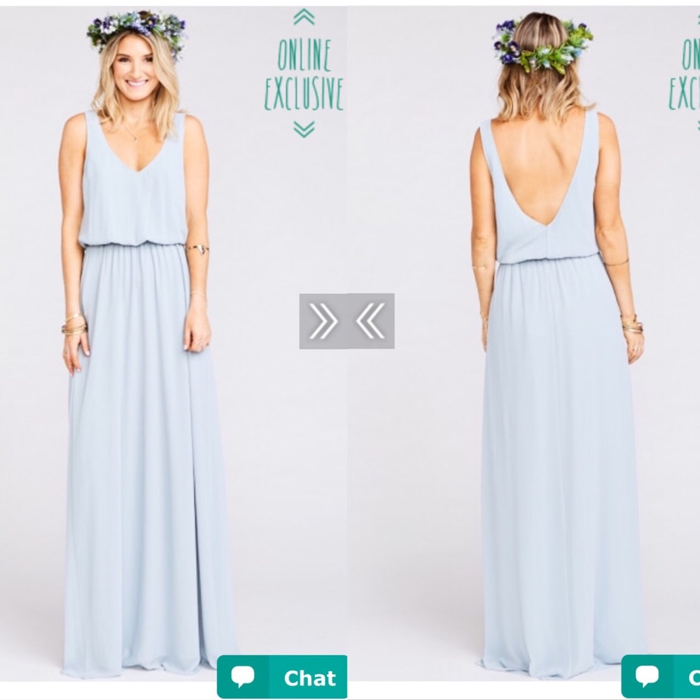 KENDALL MAXI DRESS ~ STEEL BLUE CHIFFON in large